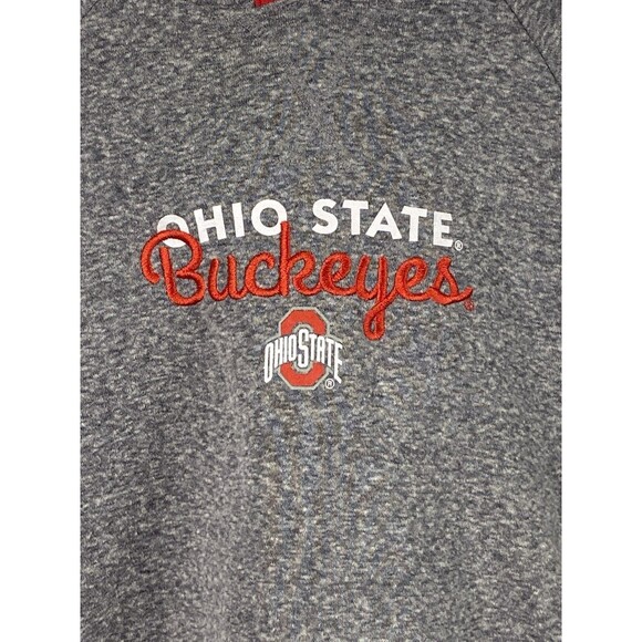 Ohio State Buckeyes Hoodie Pullover Sz M Champion Grey Red White Hand Warmer - Picture 2 of 11